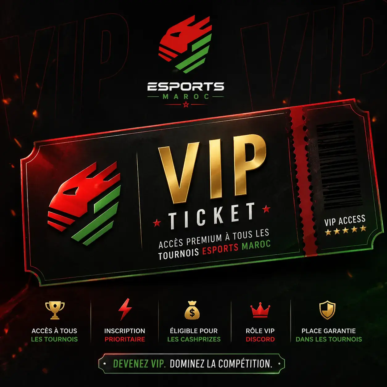 🎟️ VIP Access-Tournaments | Esports Maroc